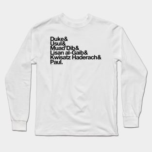 Paul Atreides Helvetica List (Black Text) Long Sleeve T-Shirt